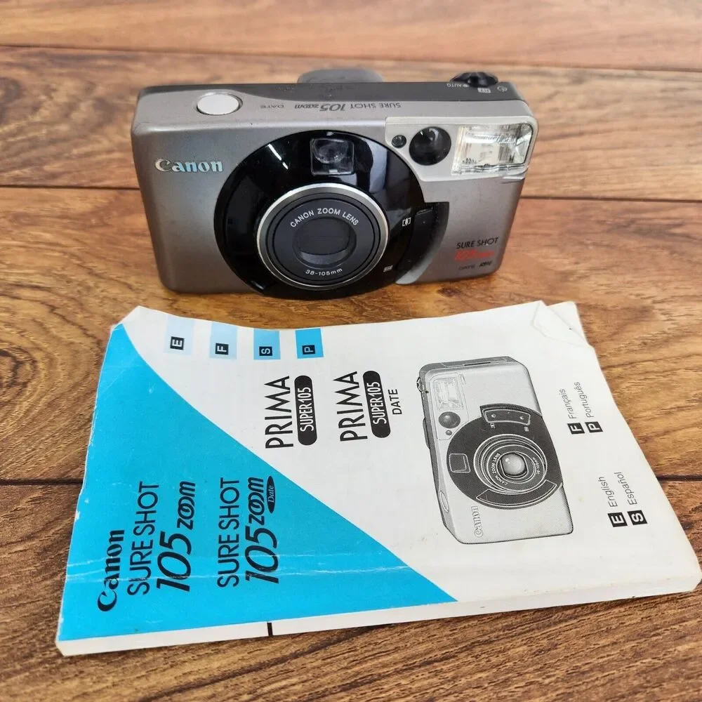 Canon Sure Shot 105 Zoom SAF 35mm Compact Point & Shoot Film Camera - For PARTS!